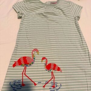 Baby Boden Striped Flamingo Kids Dress